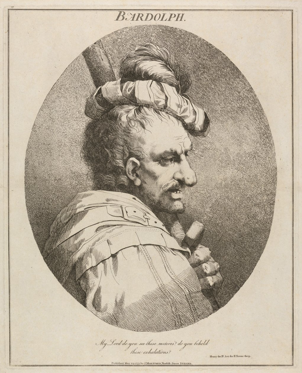 Bardolph, "Henry IV", del II, akt II, scen IX av John Hamilton Mortimer