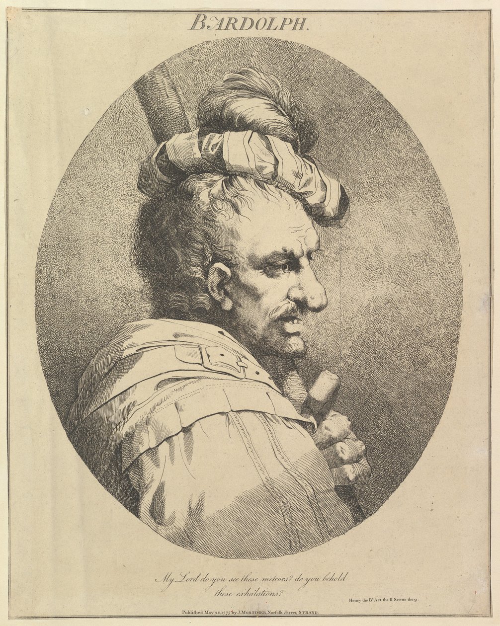 Bardolph tolv karaktärer från Shakespeare, 20 maj 1775. av John Hamilton Mortimer