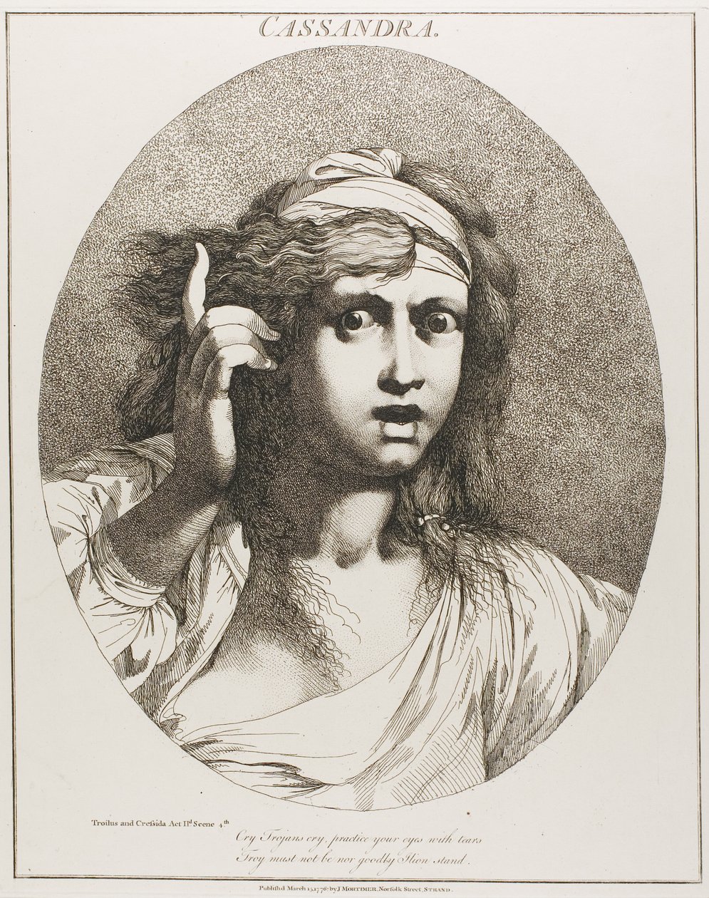Cassandra, från Twelve Characters från Shakespeare av John Hamilton Mortimer
