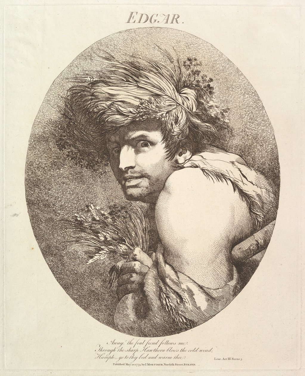 Edgar tolv karaktärer från Shakespeare, 20 maj 1775. av John Hamilton Mortimer