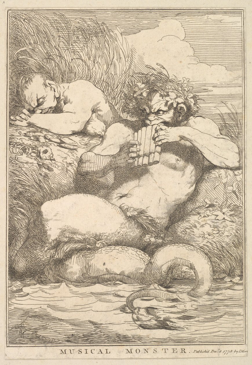 Musikmonster från femton etsningar tillägnad Sir Joshua Reynolds, 8 december 1778. av John Hamilton Mortimer