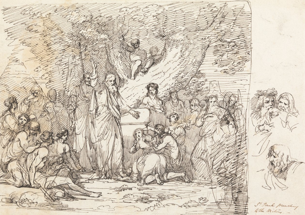 Saint Paul predikar för britterna av John Hamilton Mortimer