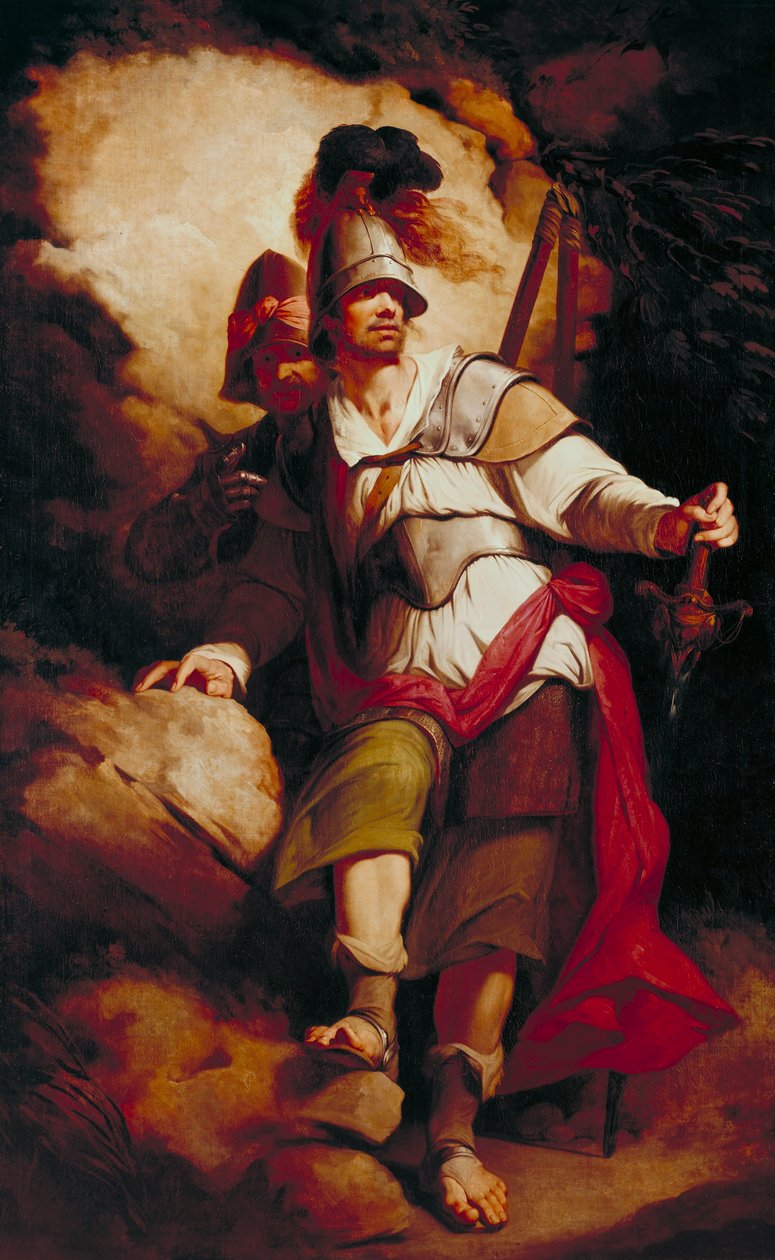 Sir Arthegal, rättvisans riddare, med Talus, järnmannen (ur Spensers "The Faerie Queene") av John Hamilton Mortimer