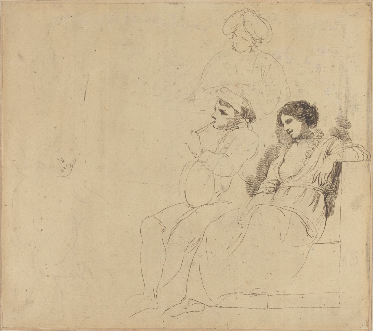 Studie för "The Rustic Dancers" av John Hamilton Mortimer