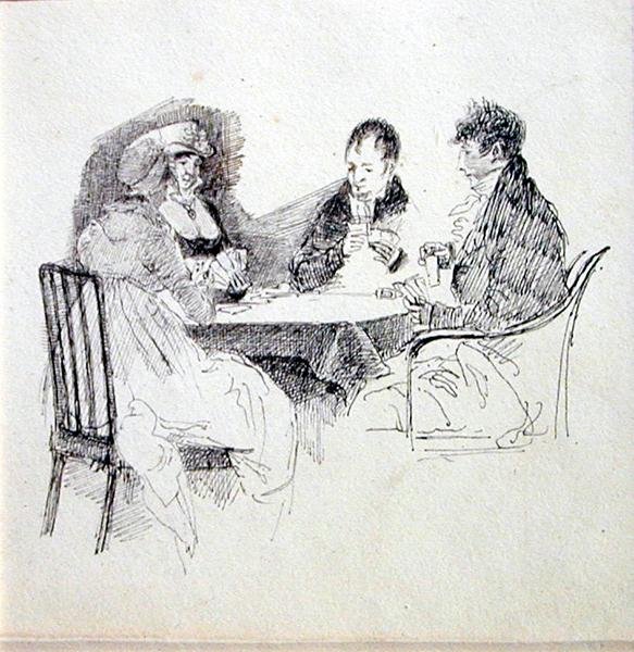 Ett kortspel (penna och bläck på papper) av John Harden