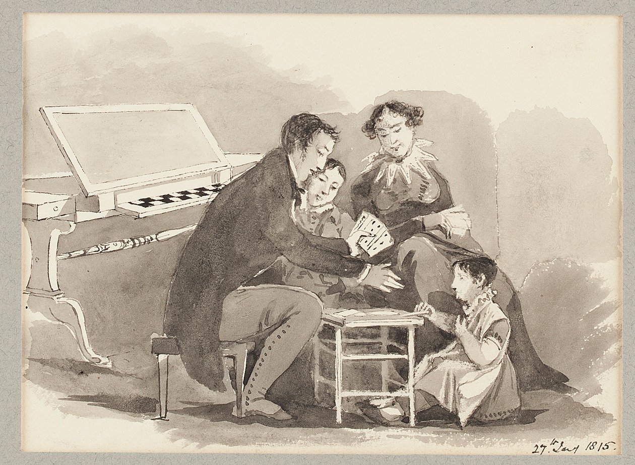 Ett kortspel, 1815 (wc på papper) av John Harden