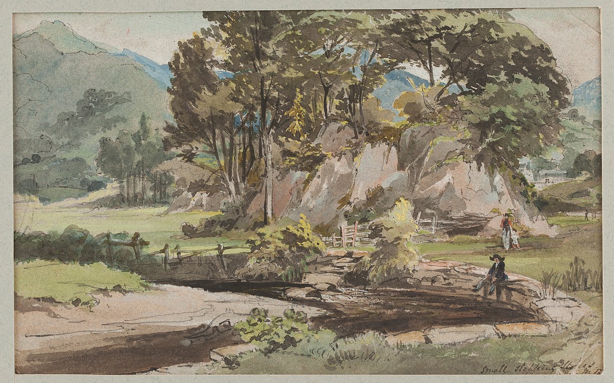 En trädgård i Brathay, 1812 (wc på papper) av John Harden