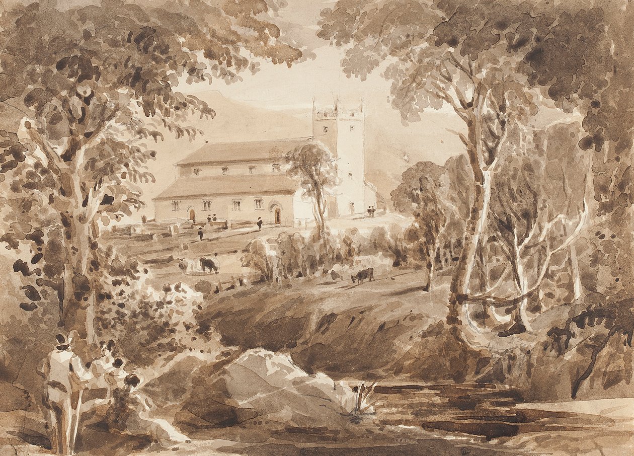 Ambleside Church, Cumbria (wc kwenye karatasi)swed av John Harden