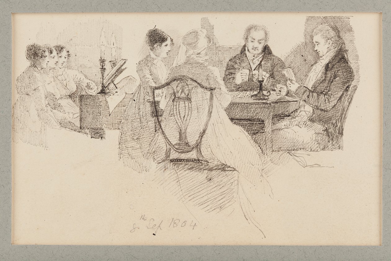 An Evenings Entertainment, 1804 (penna och bläck på papper) av John Harden