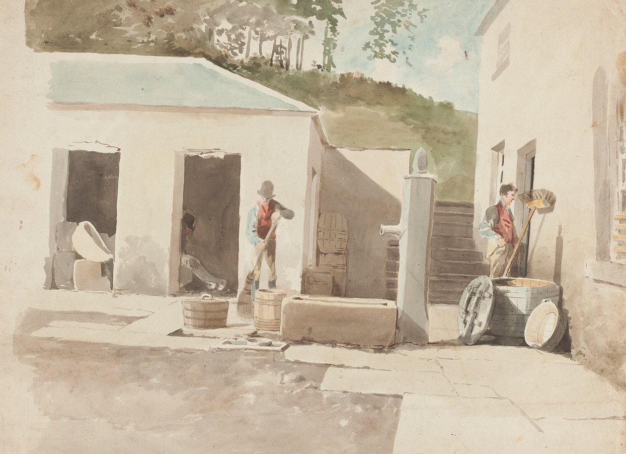 Brathay Yard, Lake District, Cumbria (wc på papper) av John Harden