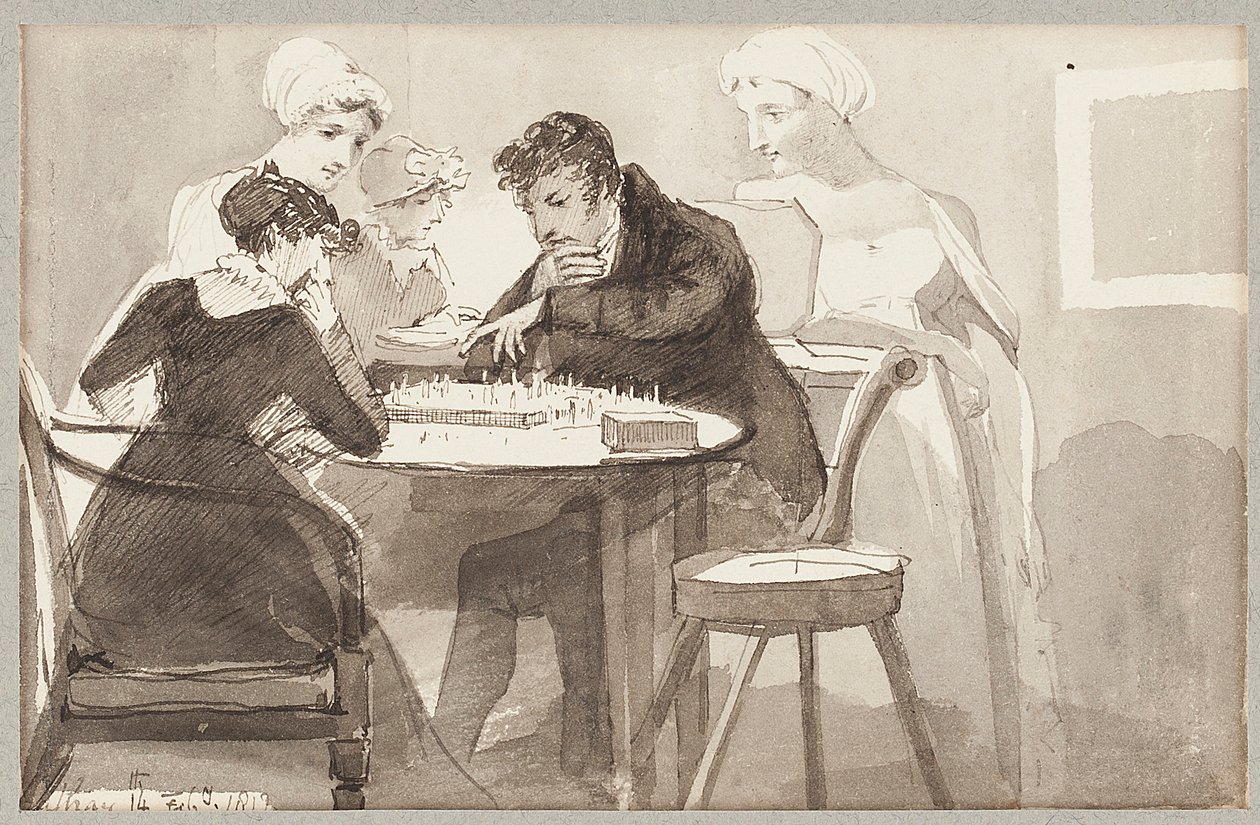 Schack, 1812 (wc på papper) av John Harden