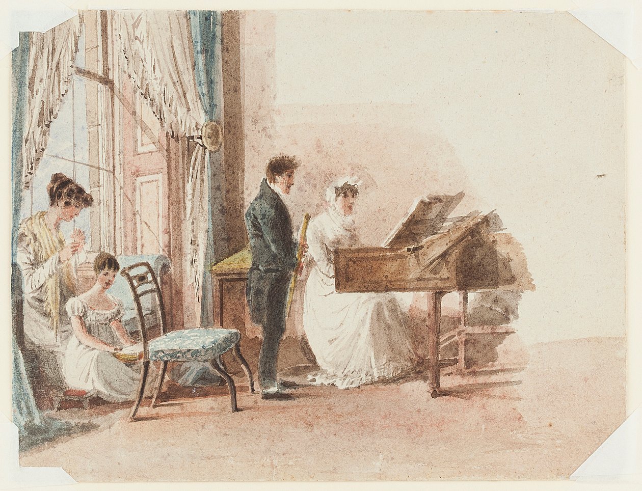 Hallinteriör, 1827 (wc på papper) av John Harden