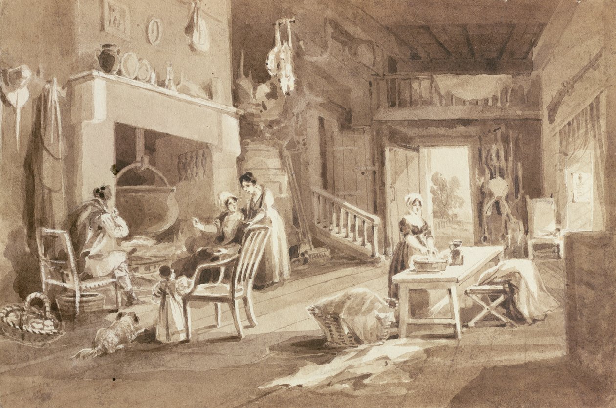 Kök i Brathay Hall (bläck på papper) av John Harden