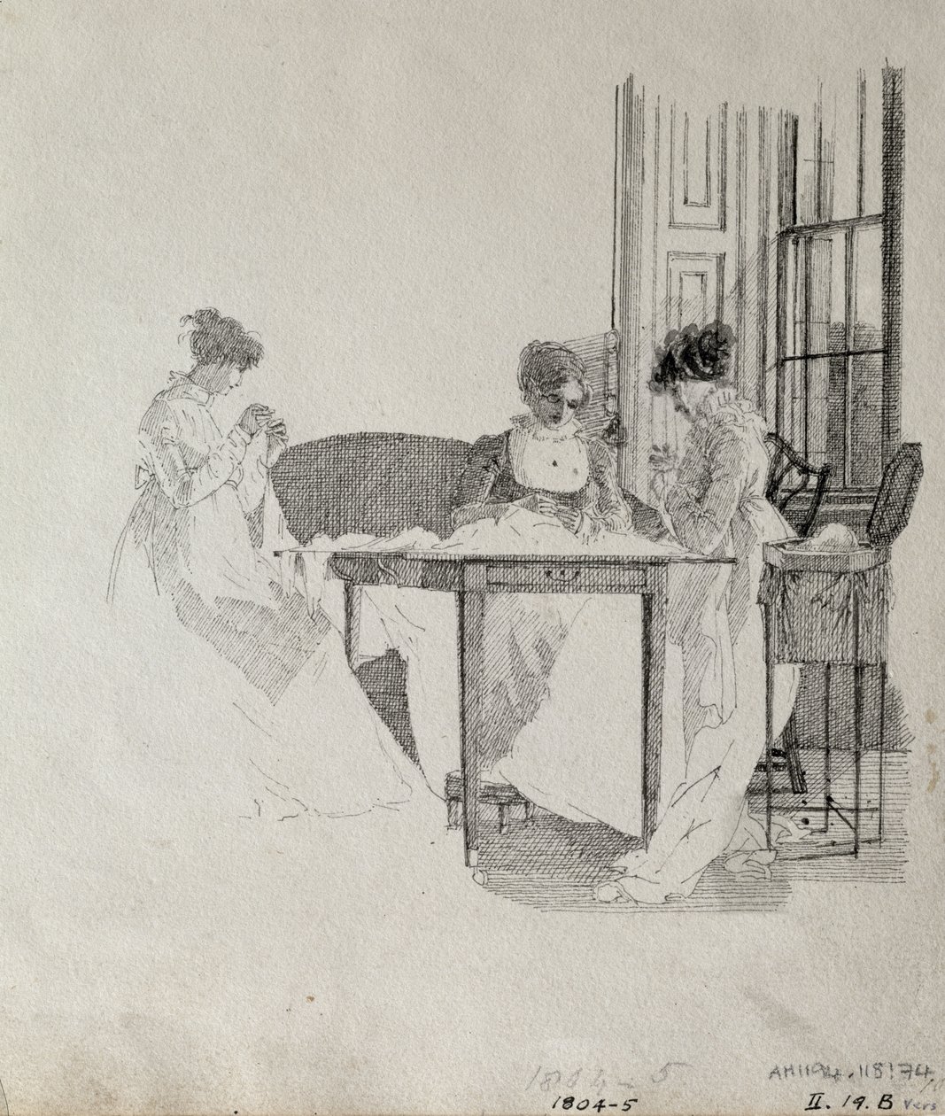Damsömnad, 1805 (penna och bläck på papper) av John Harden