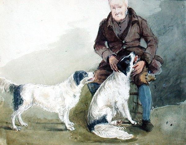 Major Gilpin och hans hundar (akvarell på papper) av John Harden