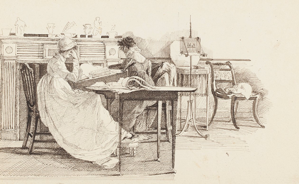Läsning vid den öppna spisen, 1805 av John Harden