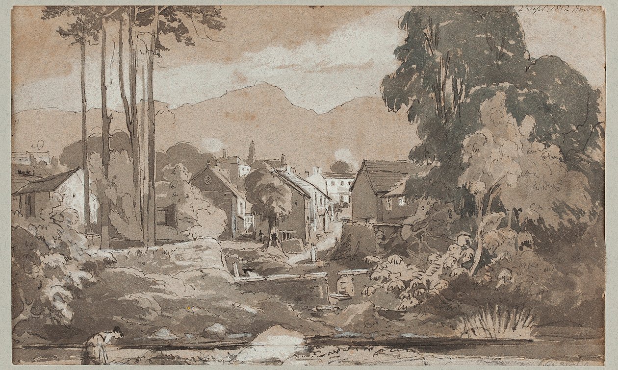 View East to Ambleside, 1812 (wc på papper) av John Harden