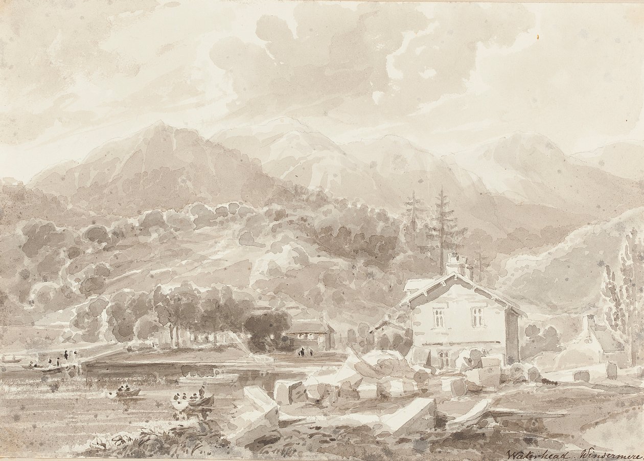 Waterhead, Lake Windermere (wc på papper) av John Harden