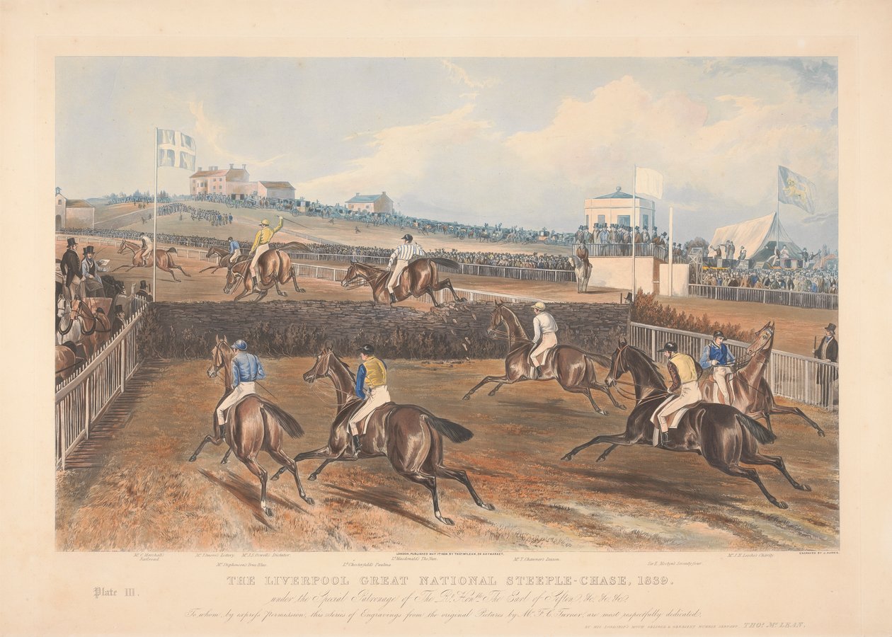 En av en uppsättning av fyra: The Liverpool Great National Steeple-Chase av John Harris