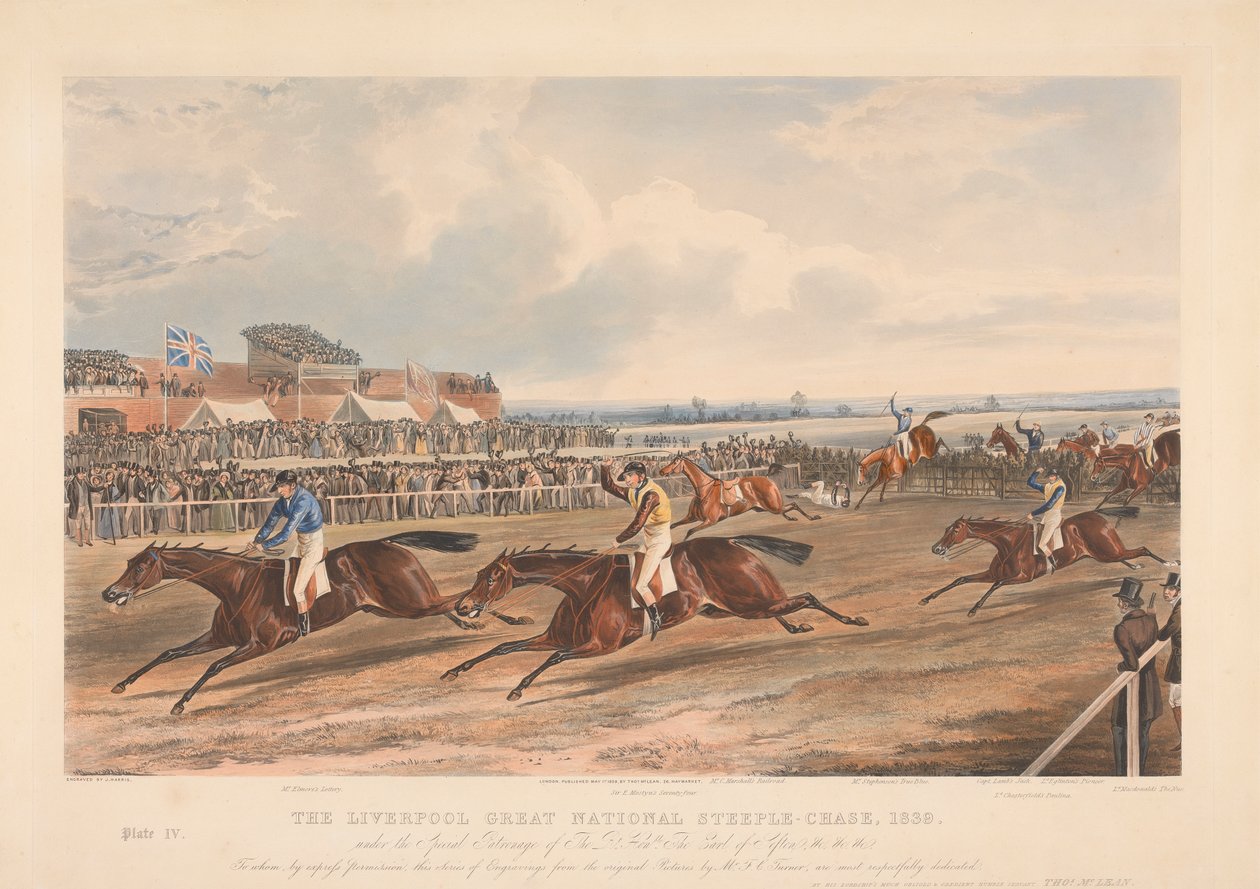 En av en uppsättning av fyra: The Liverpool Great National Steeple-Chase av John Harris