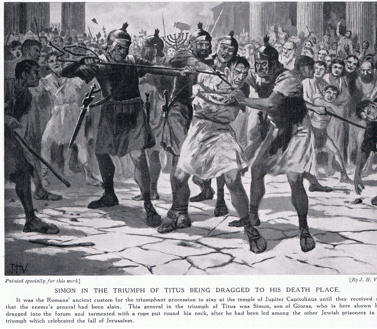 Simon i triumfen när Titus släpas till sin död. av John Harris Valda