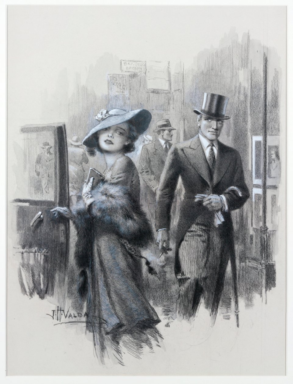 Ta en taxi (penna och krita på papper) av John Harris Valda
