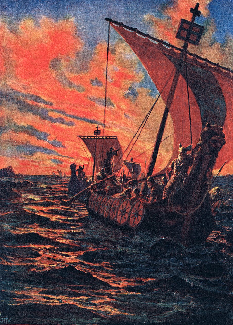 The Return of the Vikings, illustration från "Hutchinson