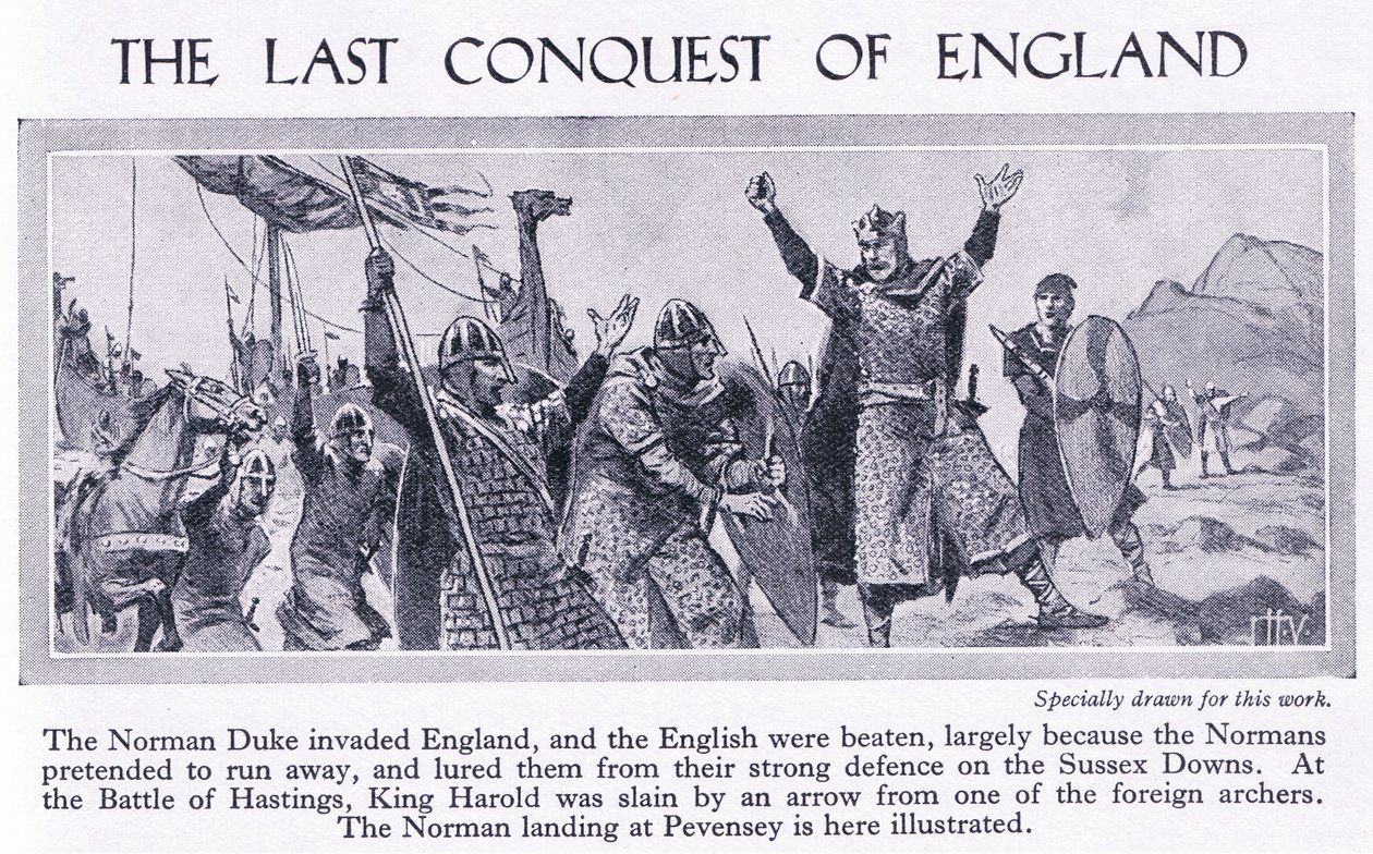 Den sista erövringen av England 1066 AD, c.1950 av John Harris Valda