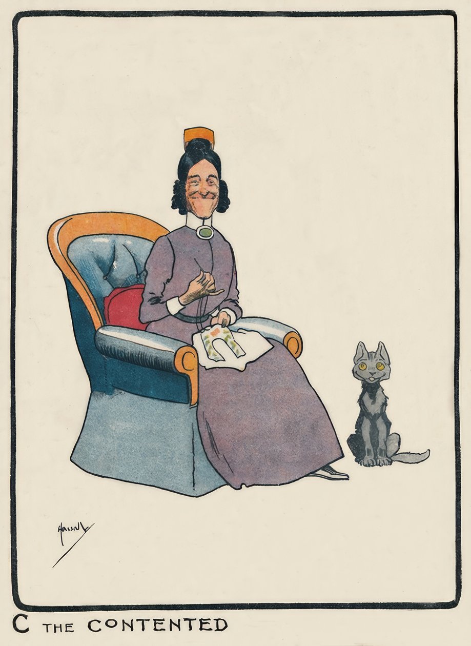 C den nöjda / J. Hassall / Zeichnung, 1903 av John Hassall