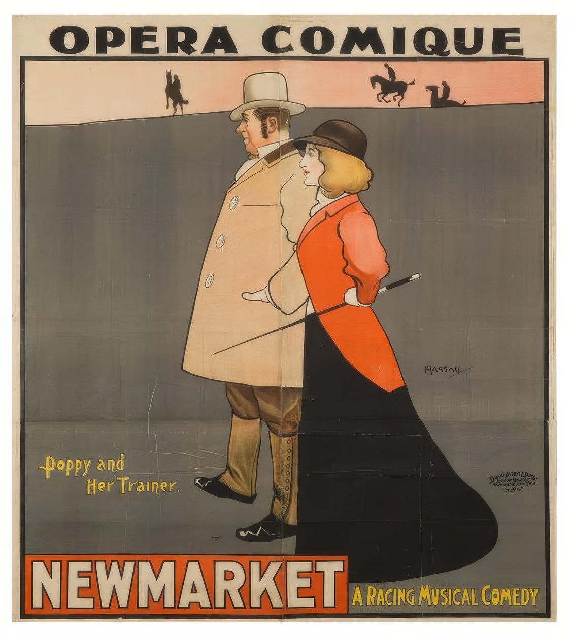 "Opera comique. Poppy och hennes tränare" / J. Hassall / Plakat, 1896 av John Hassall