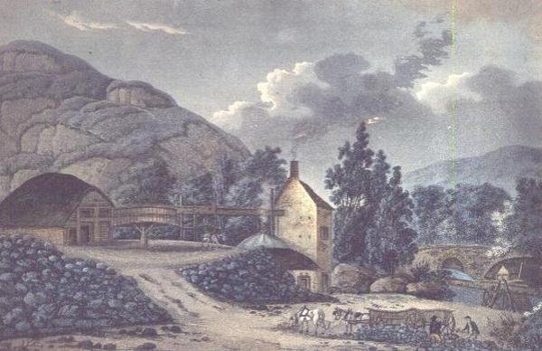 Coal Works - en vy nära Neath i Glamorganshire, södra Wales av John Hassell