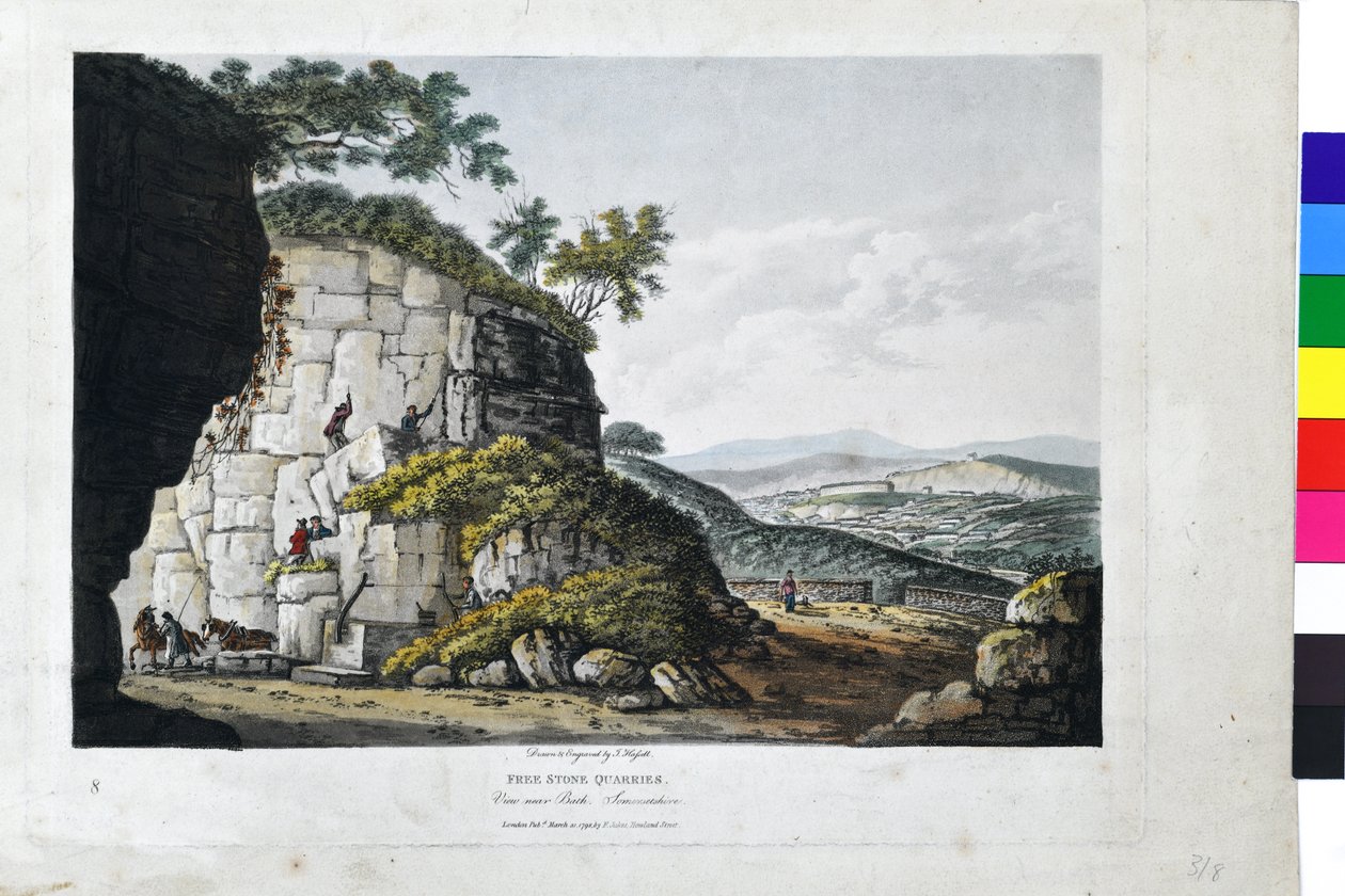Fria stenbrott. Vy nära Bath, Somersetshire av John Hassell