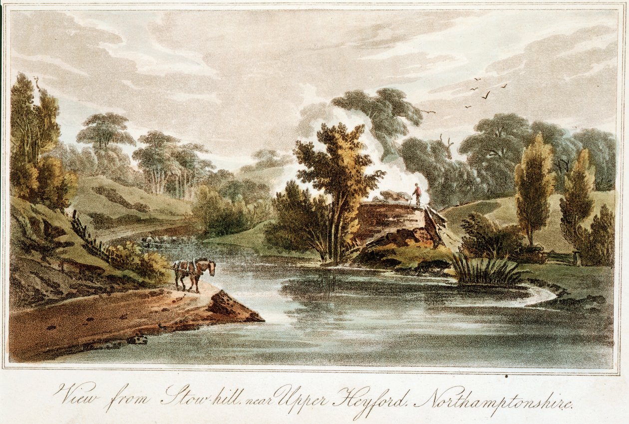 Grand Junction Canal från Stow Hill nära Upper Heyford, Northamptonshire, 1819 av John Hassell