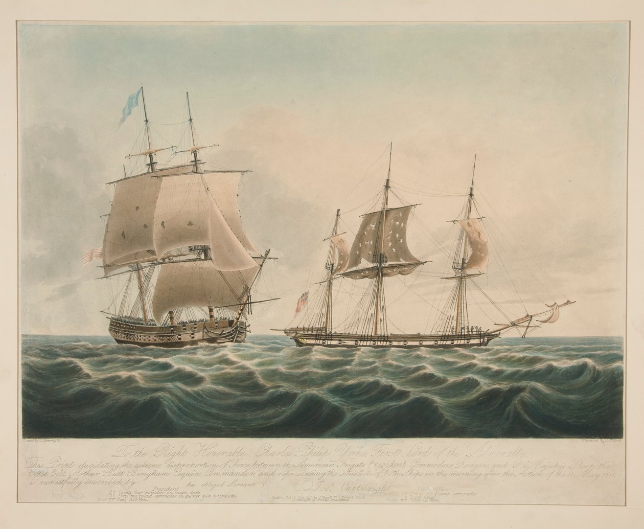 Till höger ärade Charles Philip Yorke. (Presidenten och Lilla Bältet) av John Hassell