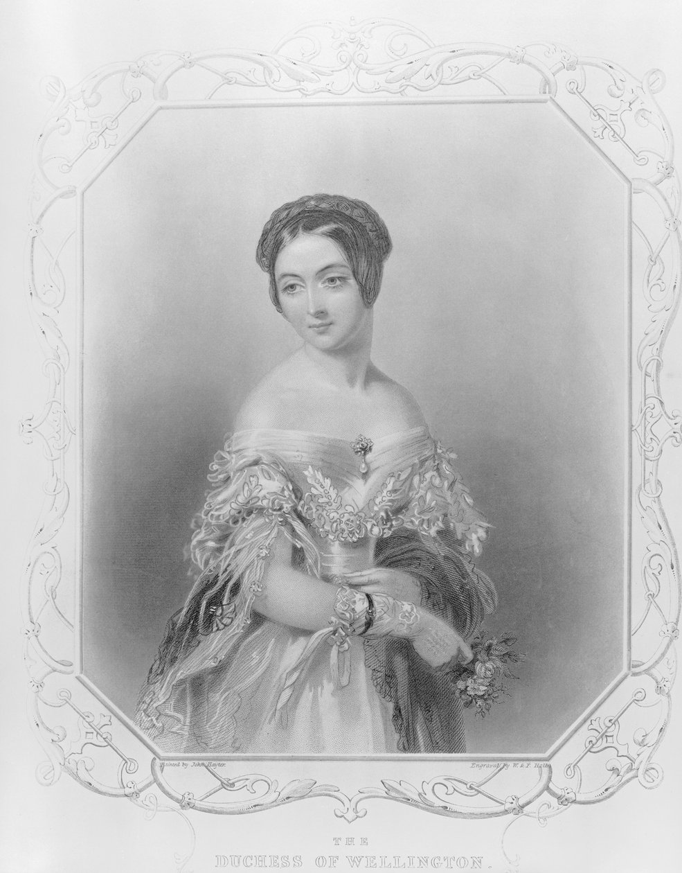 Elizabeth Wellesley, hertiginna av Wellington, graverad av William och Francis Holl av John Hayter