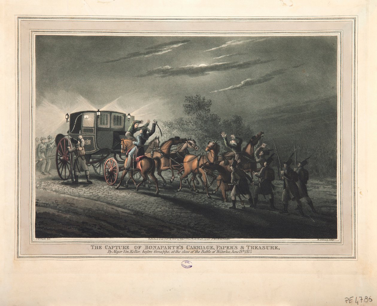 Fångandet av Bonapartes vagn, papper och skatter av major Von Keller, 1816 av John Heaviside Clark