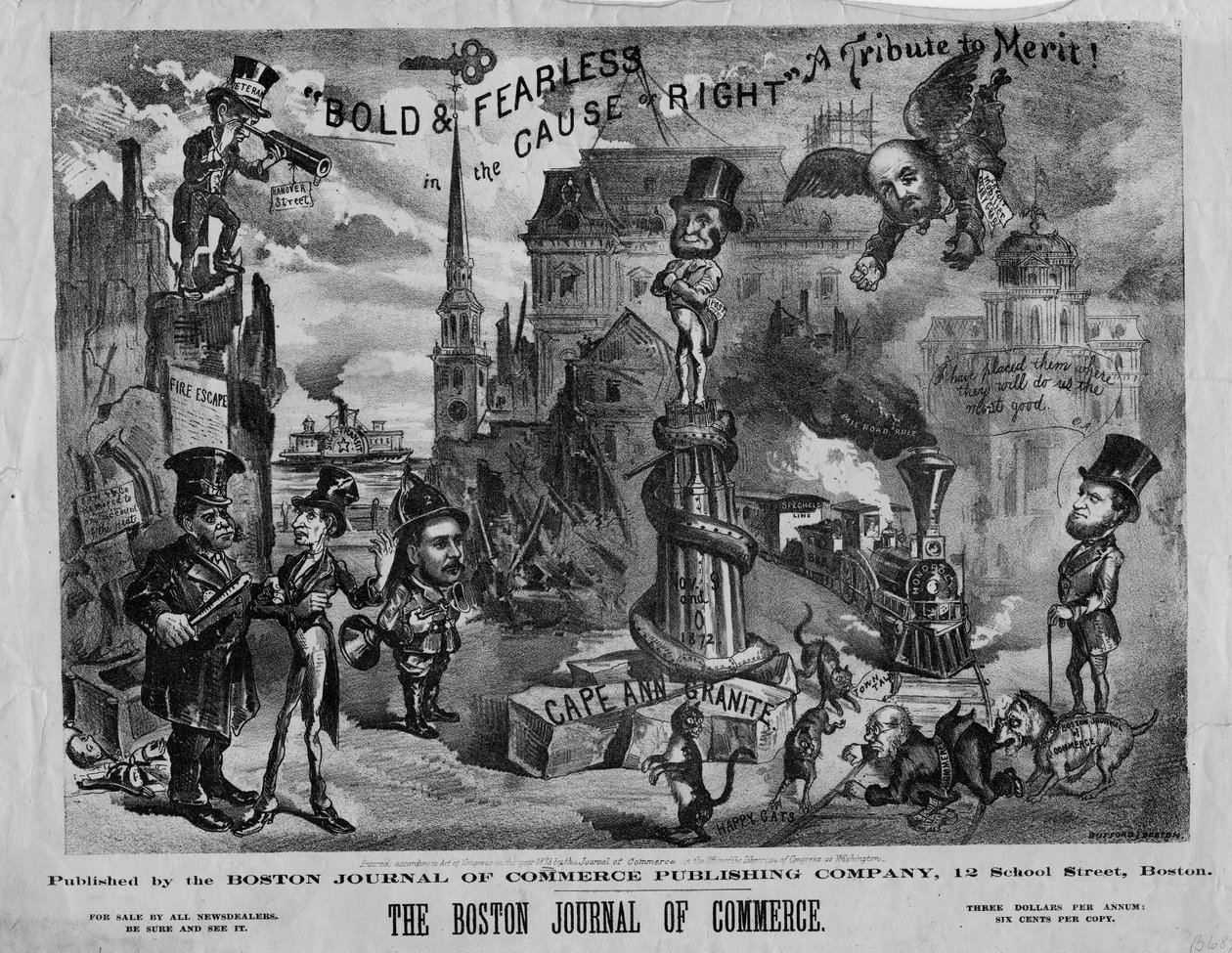 Bold und fearless in the cause of right : a tribute to merit!, publicerad av Boston Journal of Commerce, 1873 av John Henry Bufford