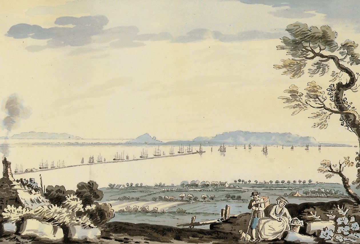 Utsikt över Dublinbukten och hamnen, Hill of Howth av John Henry Campbell