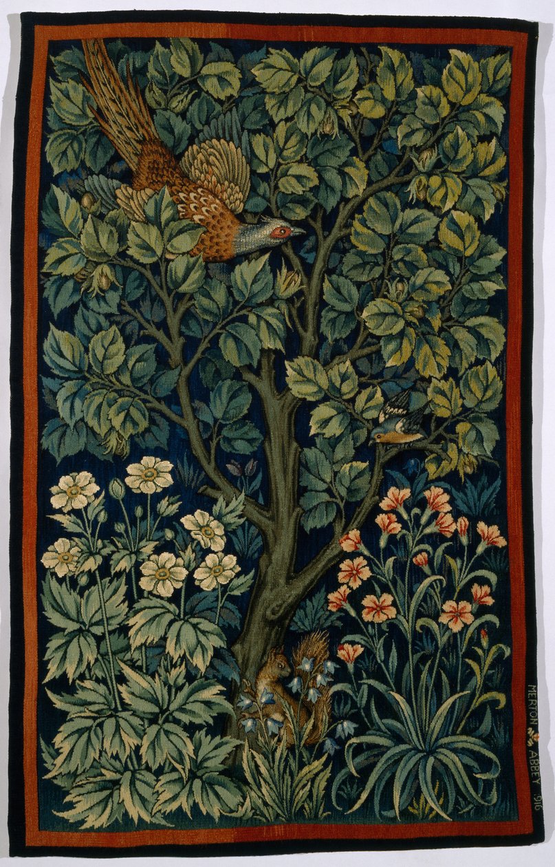 Cock Pheasant, tillverkad av Morris & Co. 1916 av John Henry Dearle