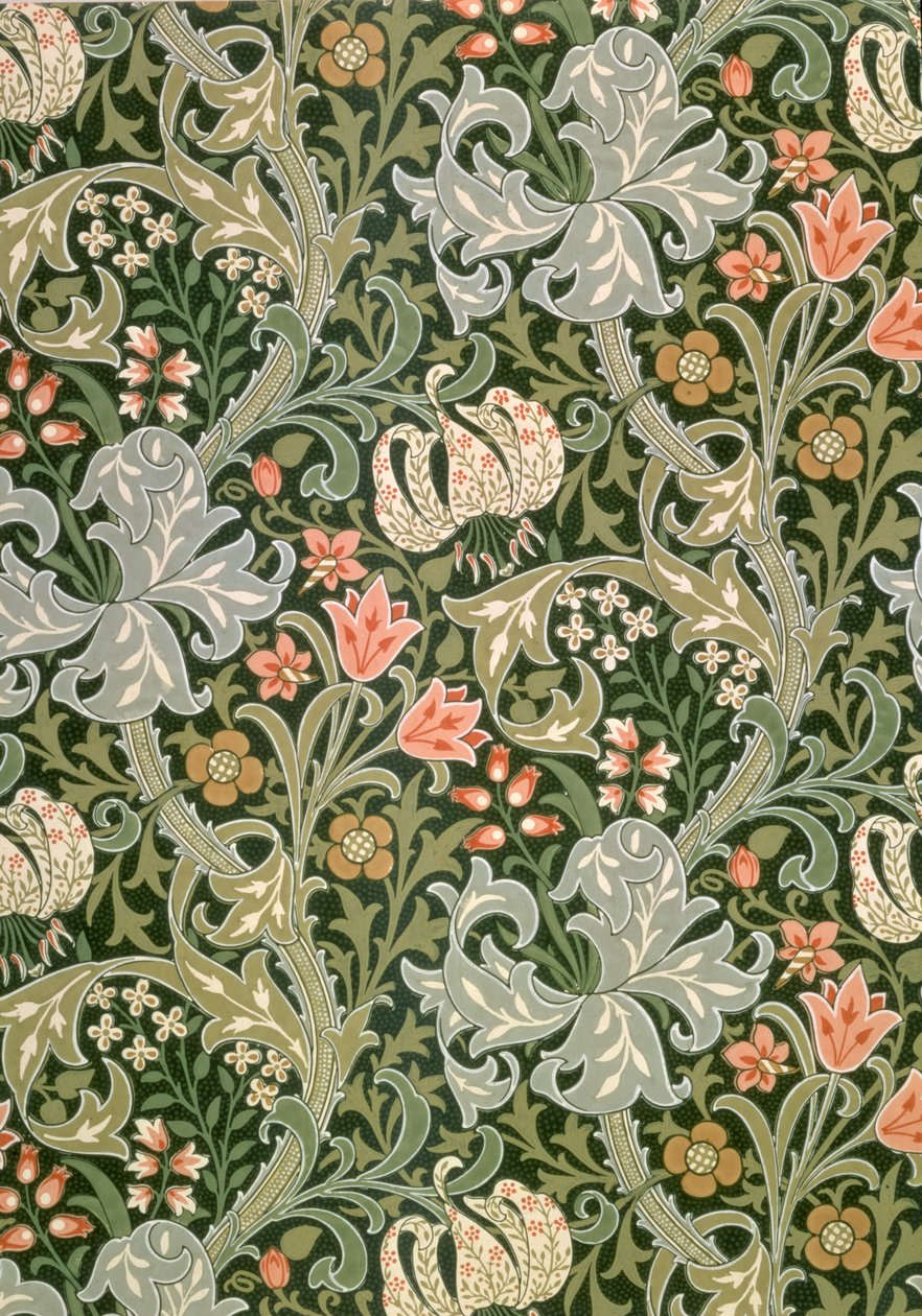 Tapeten Golden Lily, designad av John Henry Dearle (1860-1932) för Morris and Company, 1897 av John Henry Dearle
