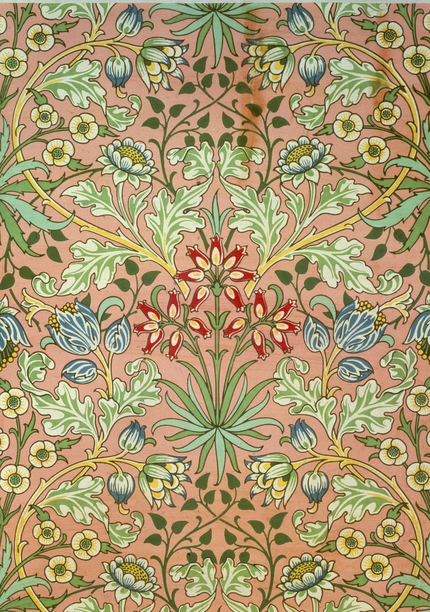 Hyacinth tapet, designad för Morris and Company av John Henry Dearle