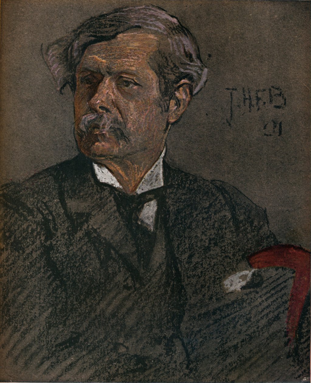 Porträtt av Alfred East, c1902 av John Henry Frederick Bacon