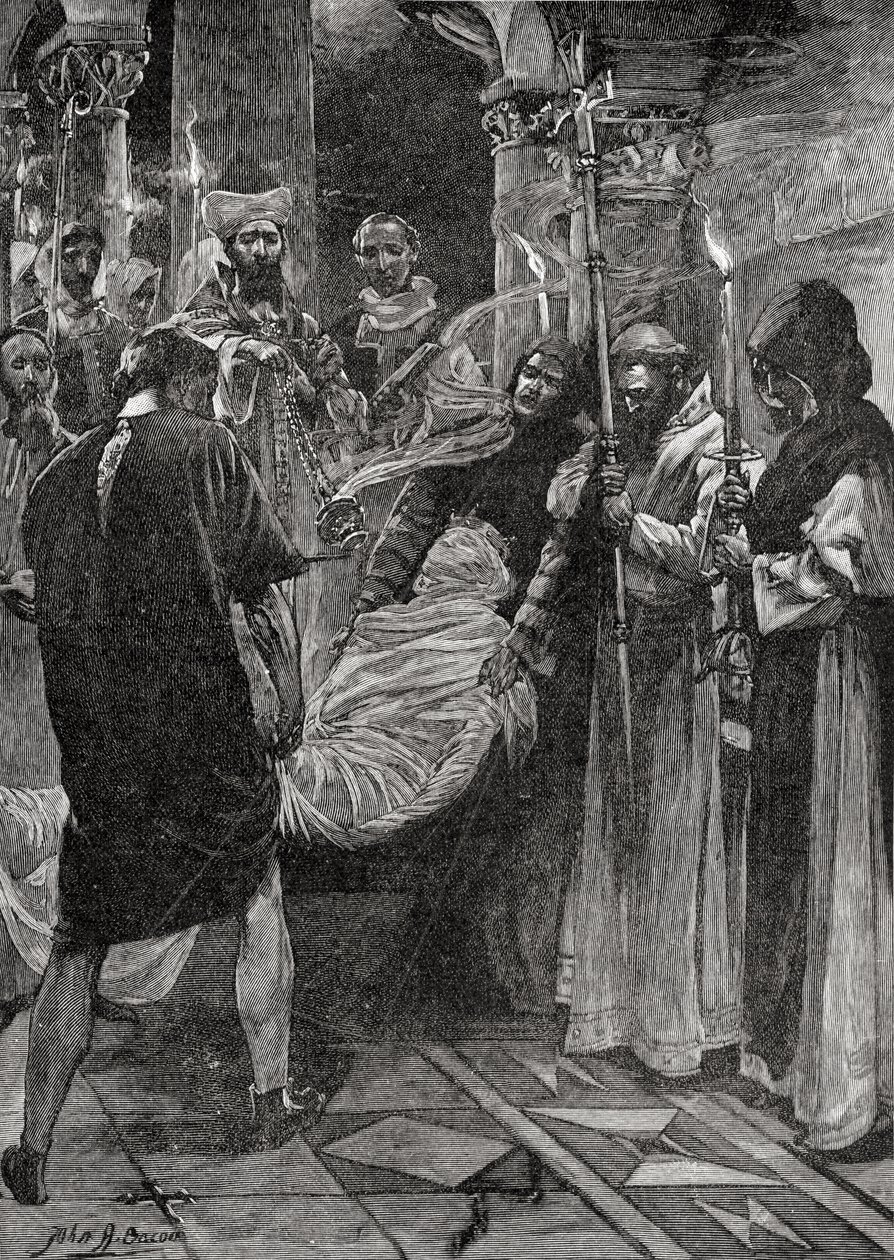 Begravningen av kung Ethelbert av Kent, från boken "The Church of England: A History for the People", publicerad ca 1910 av John Henry Frederick Bacon