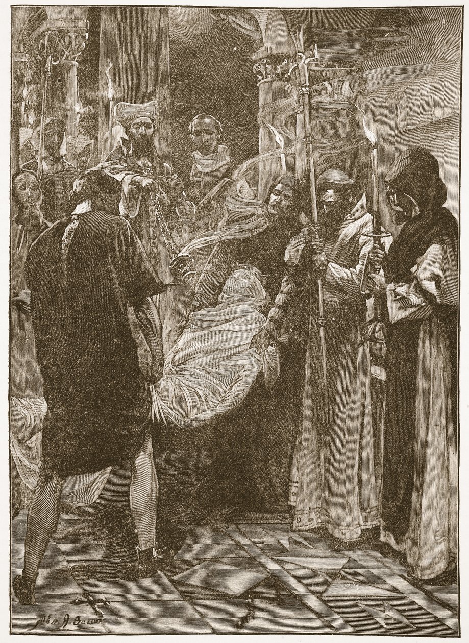 Begravningen av kung Ethelbert av Kent, illustration från 