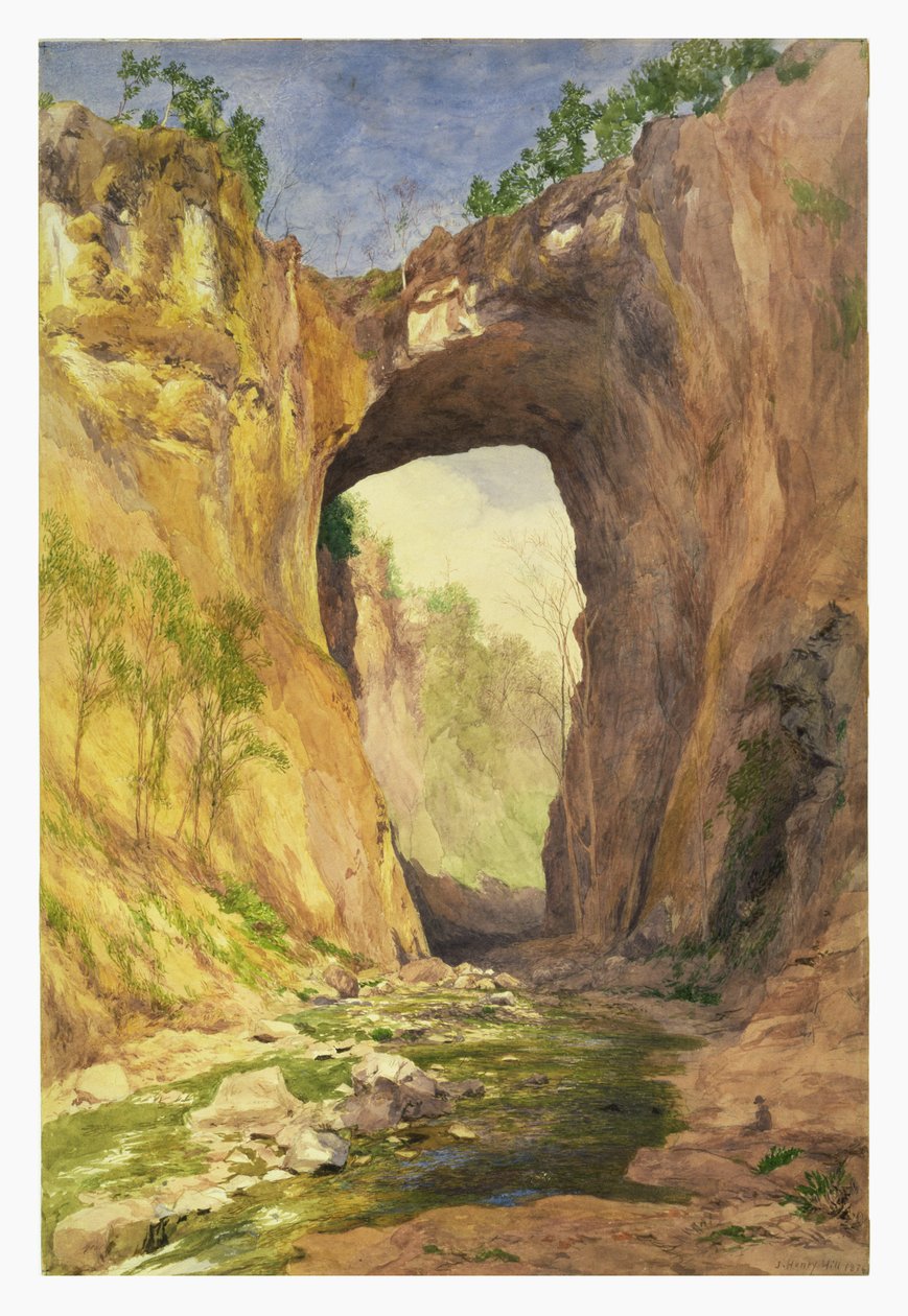 Natural Bridge, Virginia, 1876 (wc och penna på papper) av John Henry Hill