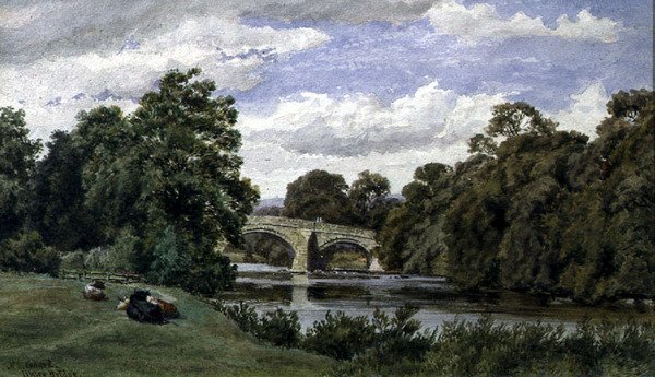 Ilkley Bridge (akvarell på papper) av John Henry Leonard