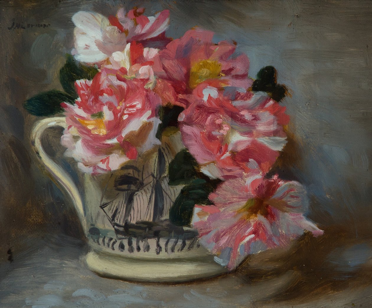 Randiga rosor i en skeppsmugg av John Henry Lorimer