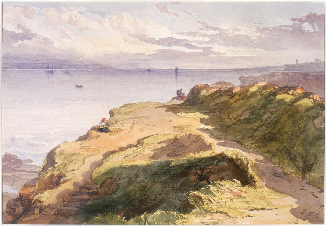 Nära Cullercoats (penna och akvarell på papper) av John Henry Mole