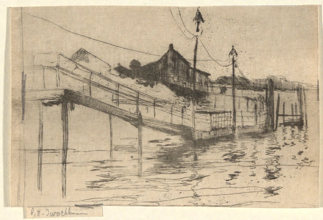 Docksidescen av John Henry Twachtman