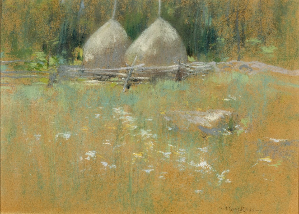 Höstackar vid skogsbrynet av John Henry Twachtman